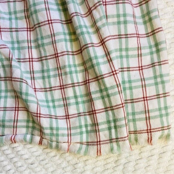 True Craft Sleeveless Midi Dress 0X Plaid & Floral Design With Frayed Edges - Picture 6 of 7